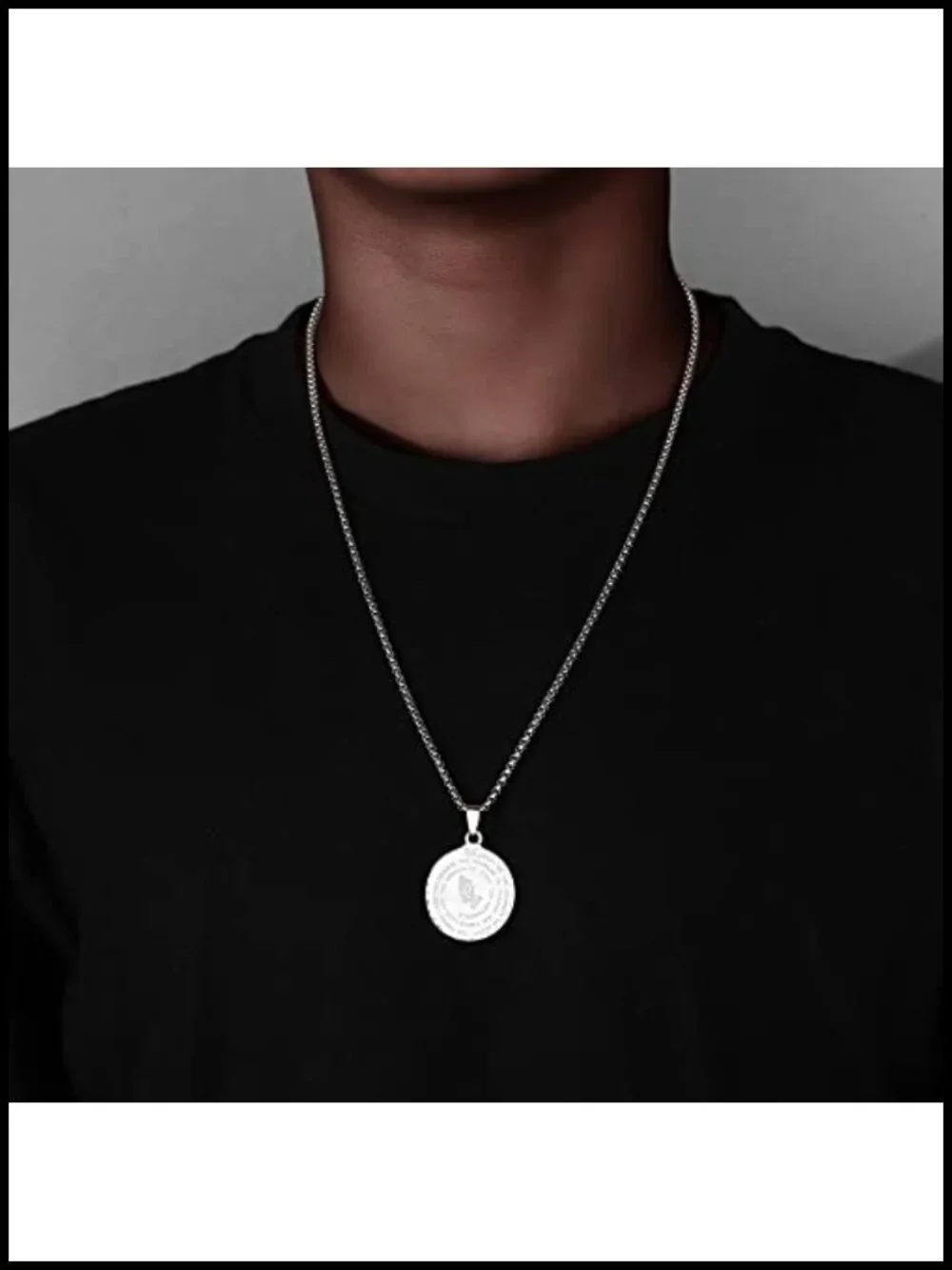Serenity Prayer Necklace Praying Hands Pendant Stainless Steel Religious